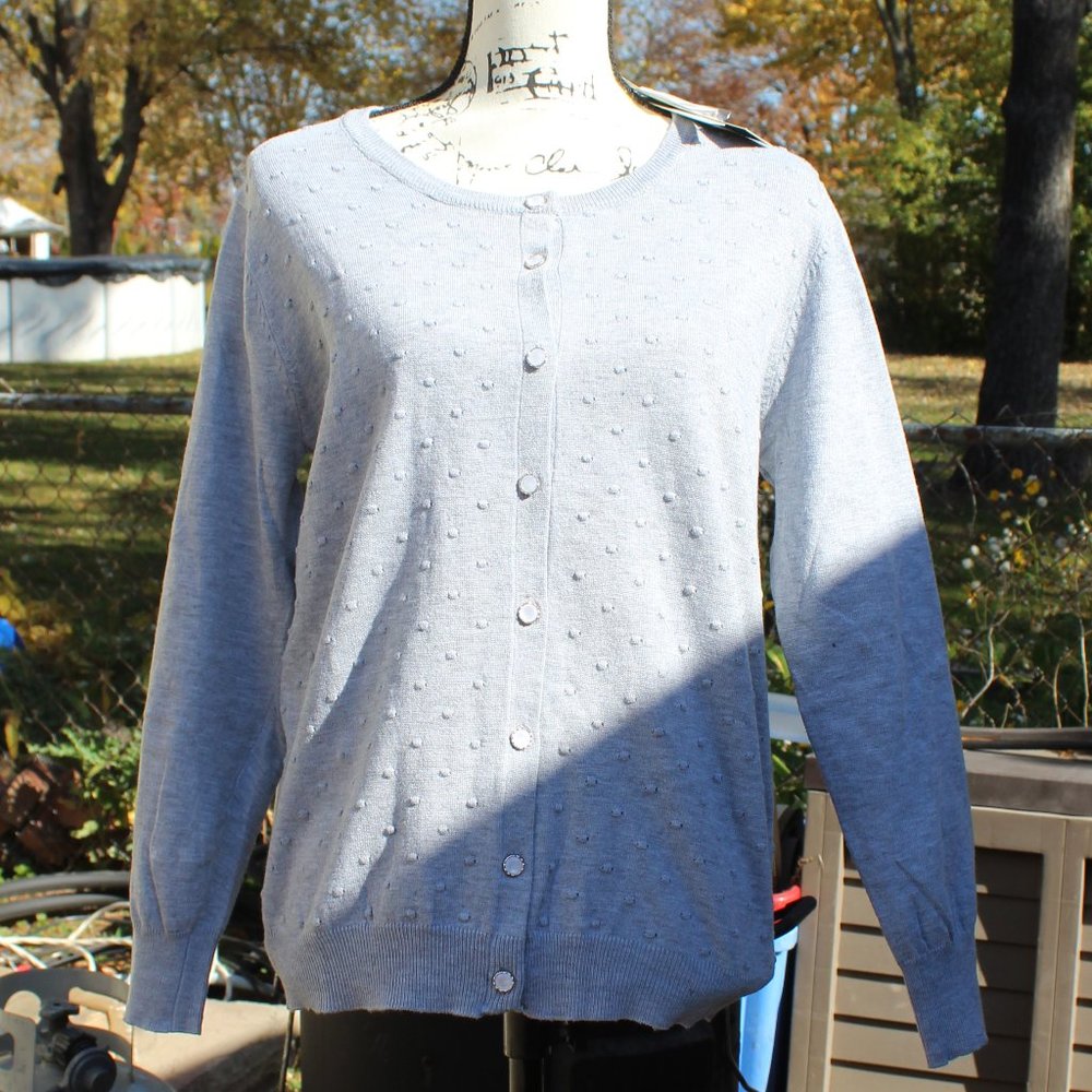 Zoe & Zac Gray Cardigan Sweater - Size Medium